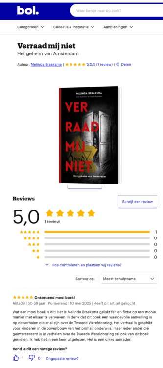 Bol.com recensie Verraad Mij Niet